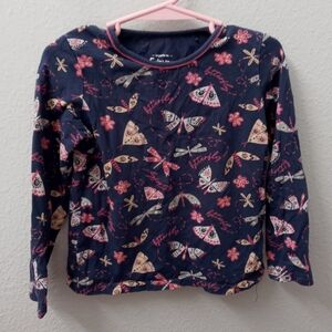 Kids Navy Blue Butterfly Print Shirt 2T